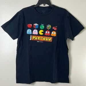 Baisco BRAND Black Graphic Tee shirt Rubiks Pac-Man Short  Sleeve Men’s L